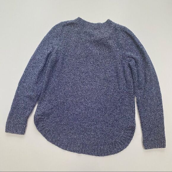 Massimo Dutti Textured Knit Long Sleeve Crew Neck Sweater Blue Women’s XS - Picture 5 of 10